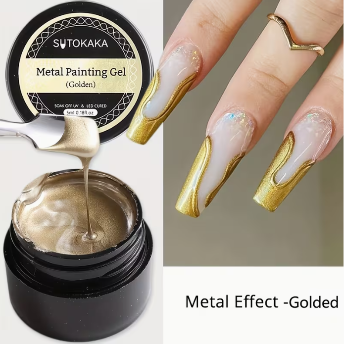Golden & Silvery Magic Mirror Metal Gel - Image 2