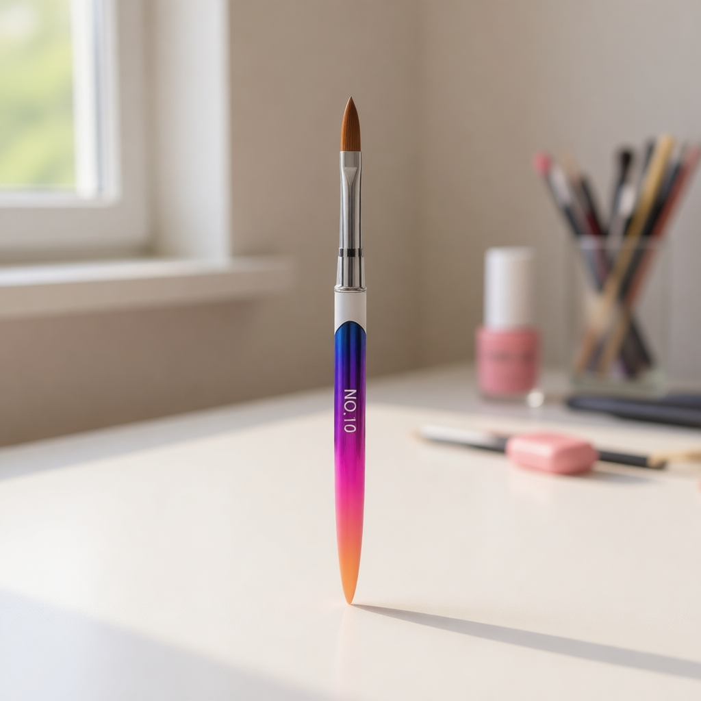 Gradient Steel Acrylic Kolinsky Nail Brush #10