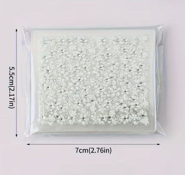White Floral Nail Art Sticker - Image 4