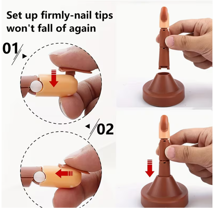 Nail Practice 3 Fingers Set – Acrylic & Nail Art Training Tool - Image 4