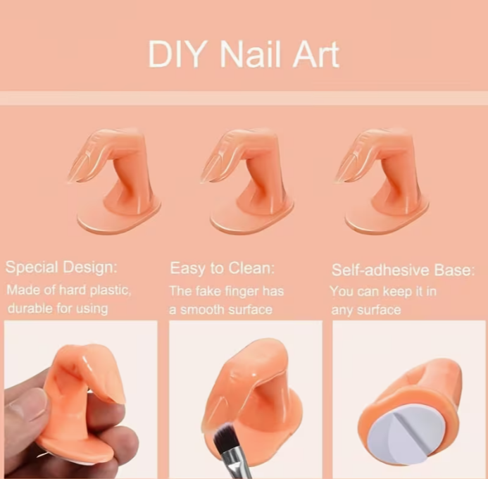 Durable Plastic Practice Finger Nail Art Training Tool - Image 3