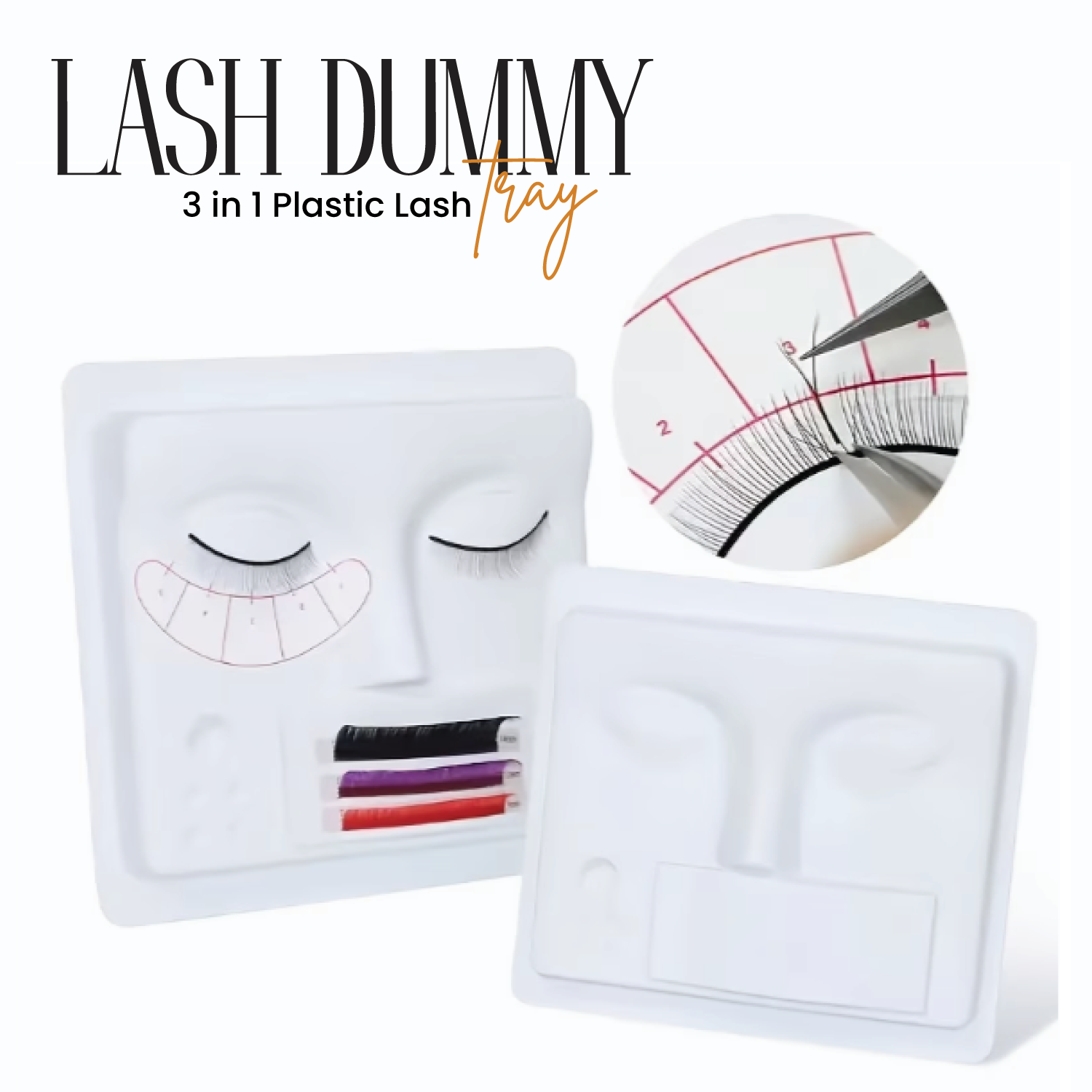 3-in-1 Plastic Lash Dummy Tray