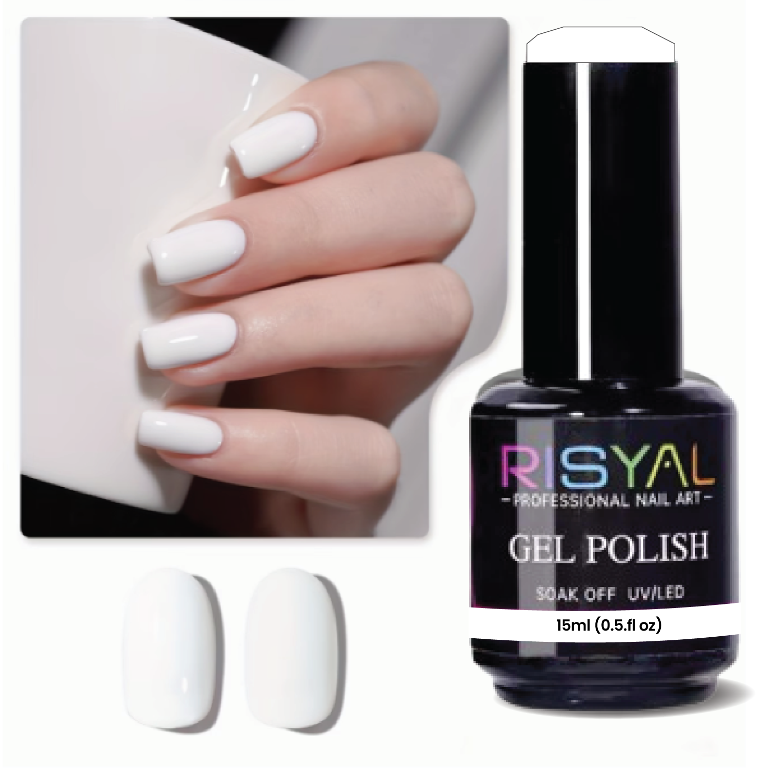 White UV Gel Polish - 15ml - Image 2