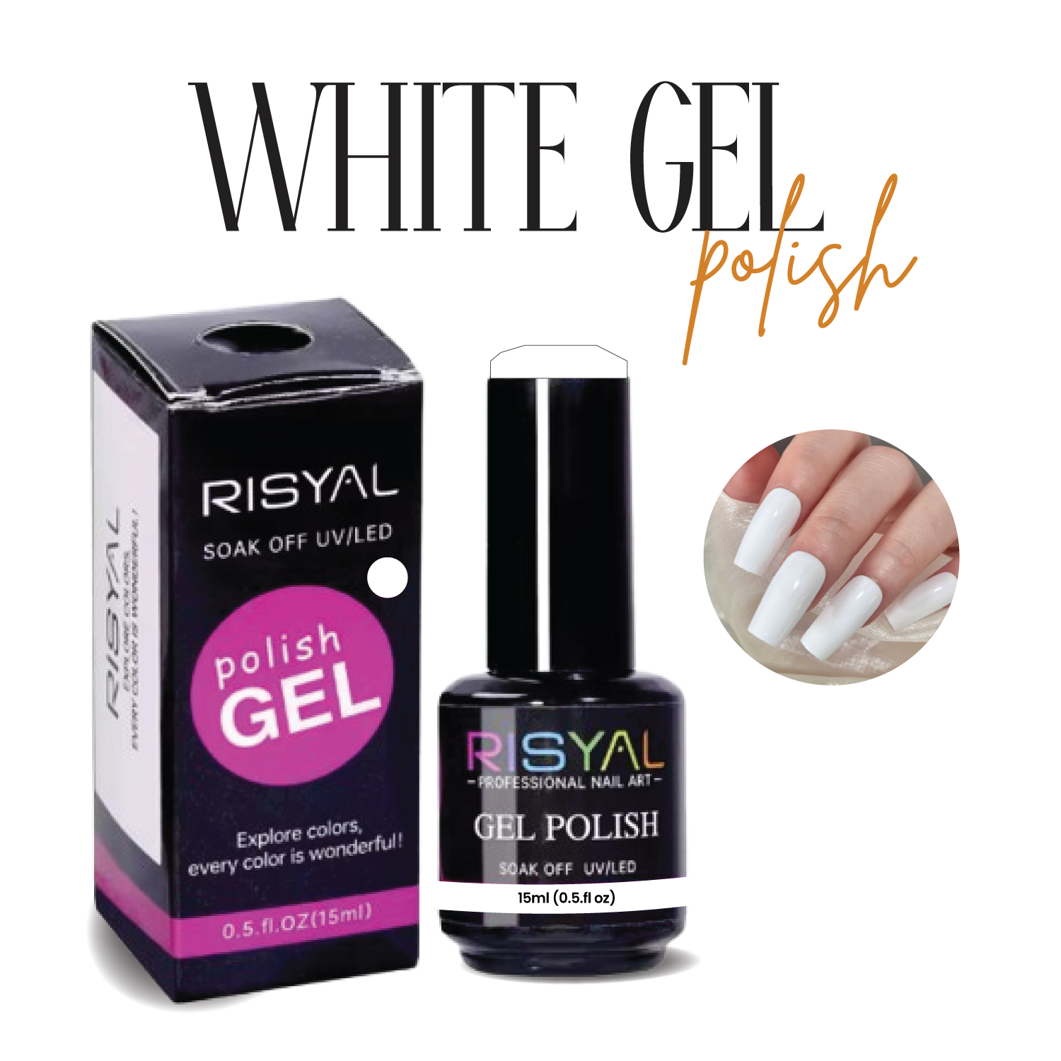 White UV Gel Polish - 15ml
