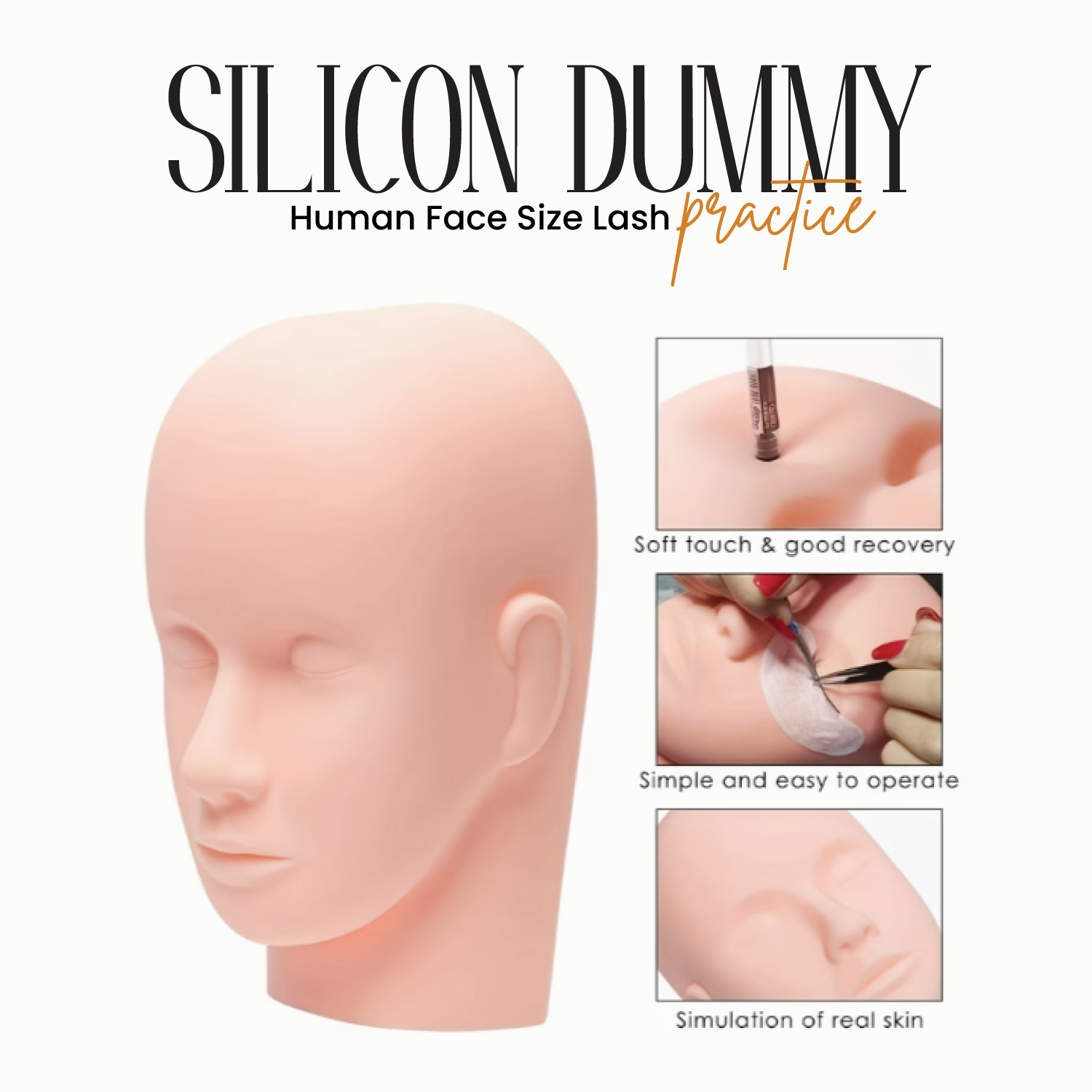 Silicone Eyelash Face Dummy