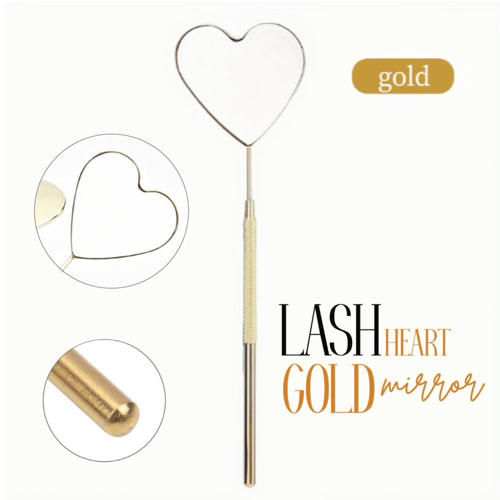 Lash Heart Gold Steel Mirror